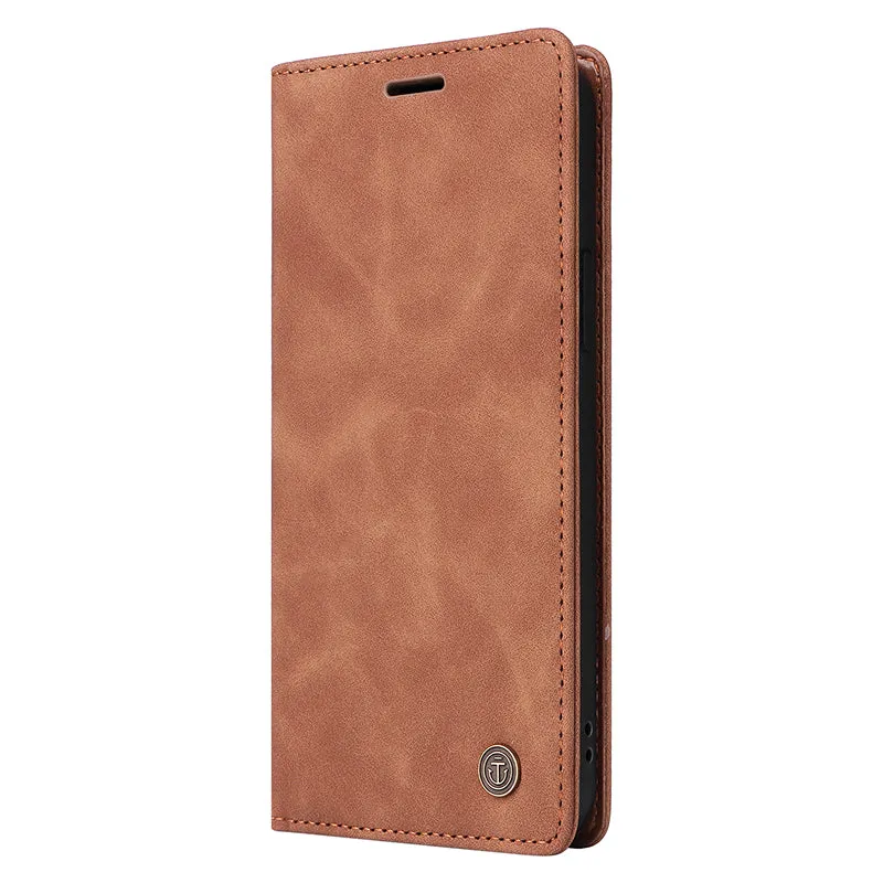 006 Series For iPhone 15 Pro Max Case PU Leather Foldable Stand Phone Cover