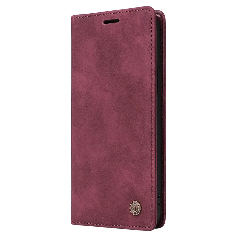 006 Series For iPhone 15 Pro Max Case PU Leather Foldable Stand Phone Cover