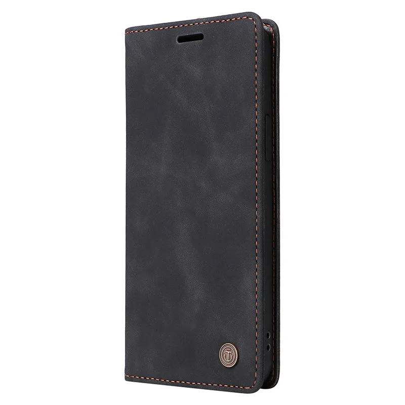 006 Series For iPhone 15 Pro Max Case PU Leather Foldable Stand Phone Cover