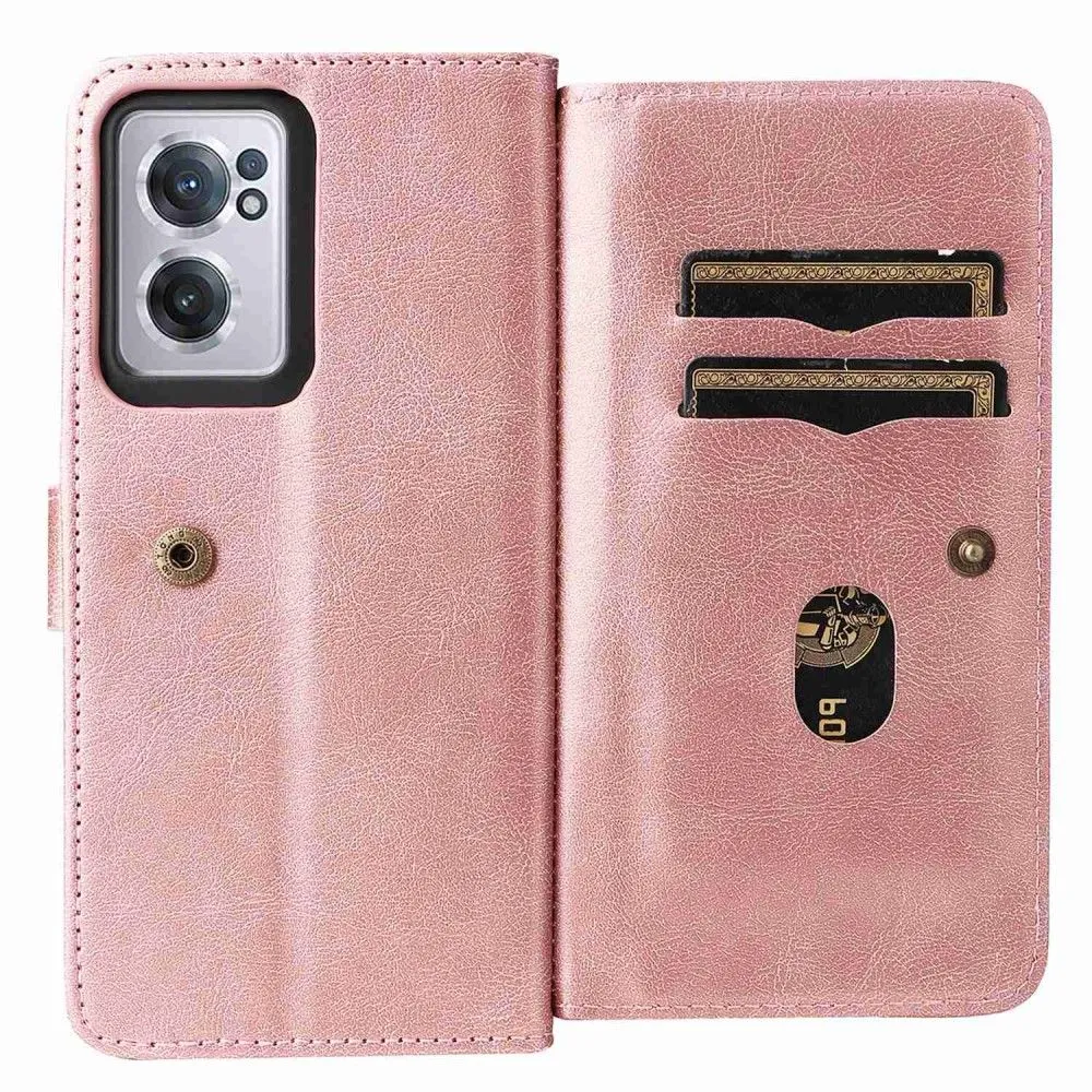 10-slot wallet case for OnePlus Nord CE 2 5G - Rose Gold