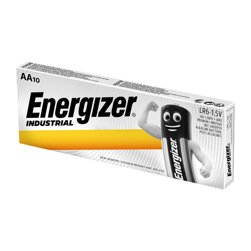 10x Energizer AA Industrial Battery MN1500 1.5V LR6 Batteries