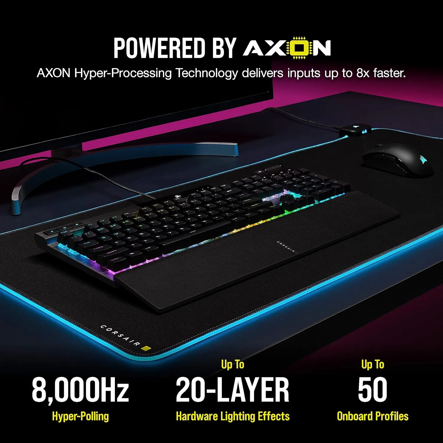 [12月聖誕優惠] Corsair K70 RGB PRO Optical-Mechanical Gaming Keyboard with PBT DOUBLE SHOT PRO Keycaps CH-910941A-NA