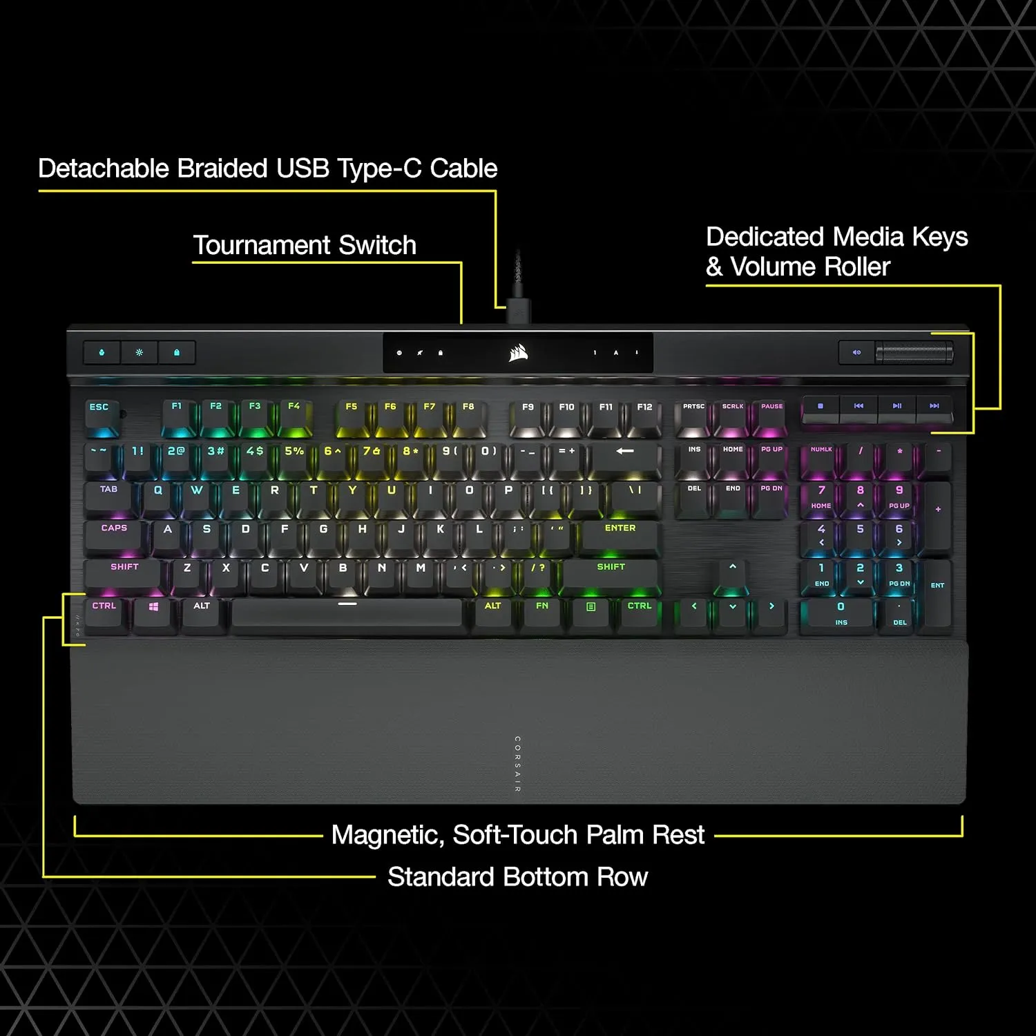 [12月聖誕優惠] Corsair K70 RGB PRO Optical-Mechanical Gaming Keyboard with PBT DOUBLE SHOT PRO Keycaps CH-910941A-NA