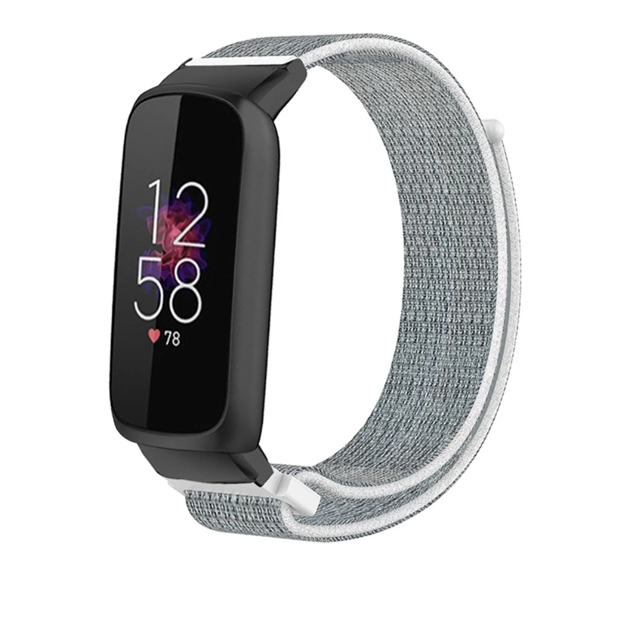 14mm Fitbit Luxe nylon loop watch strap - Grey