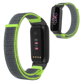 14mm Fitbit Luxe nylon loop watch strap - Shiny Green