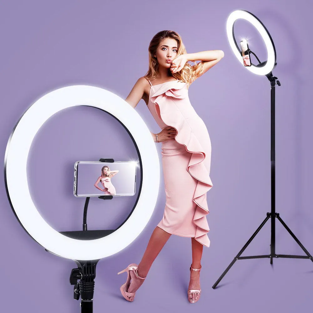 14" LED Ring Light 5600K 3000LM Dimmable Stand MakeUp Studio Video