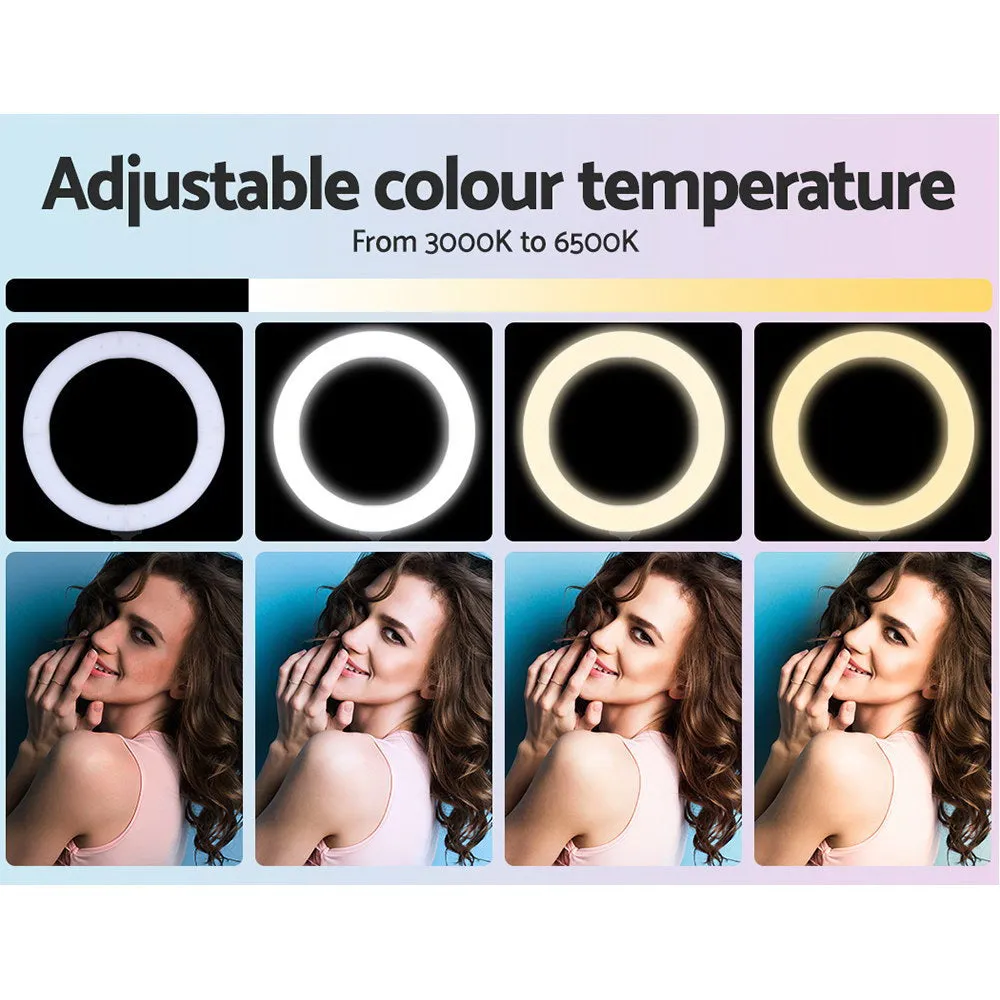 14" LED Ring Light 5600K 3000LM Dimmable Stand MakeUp Studio Video