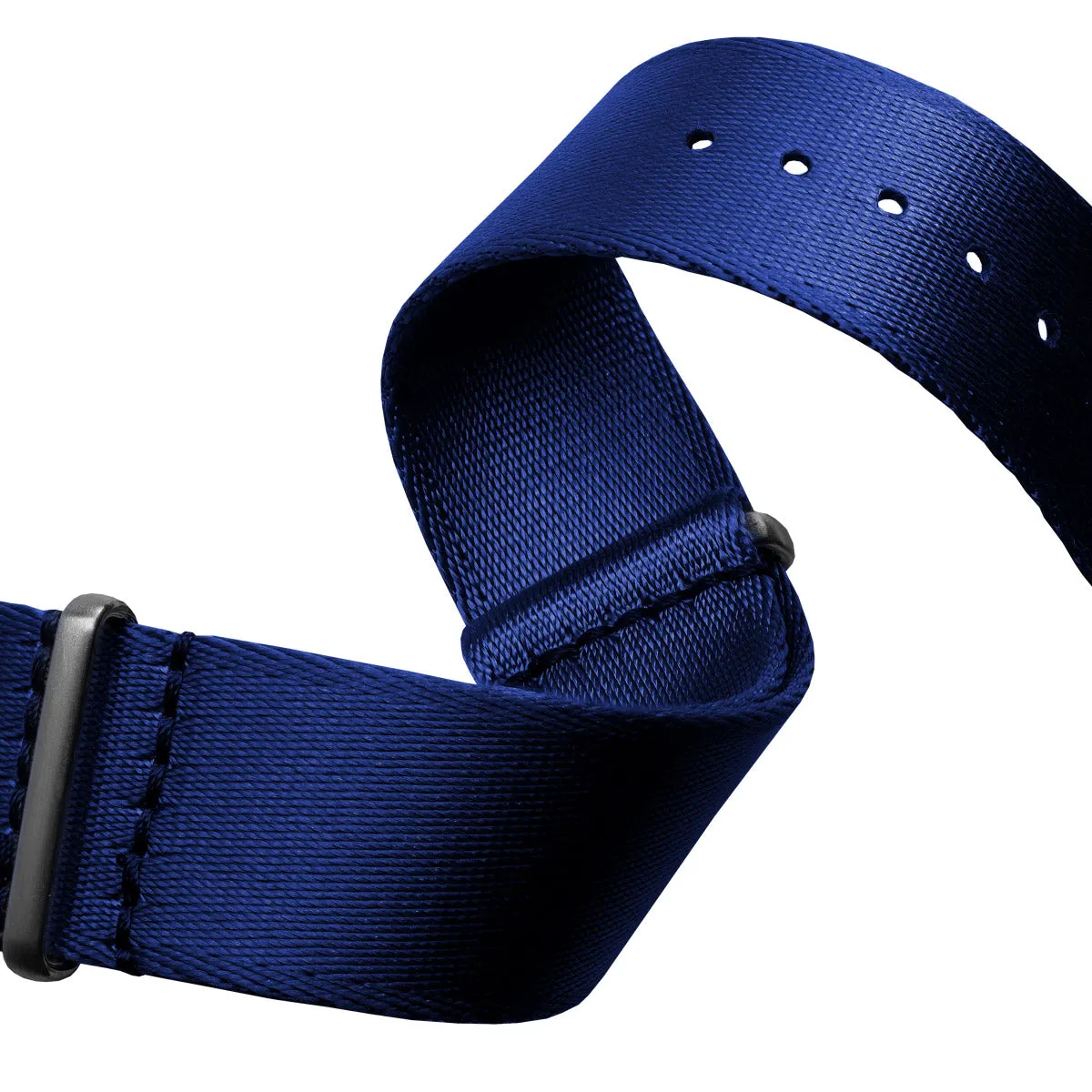 1973 British Military Watch Strap: ARMOURED - Navy Blue, Polished