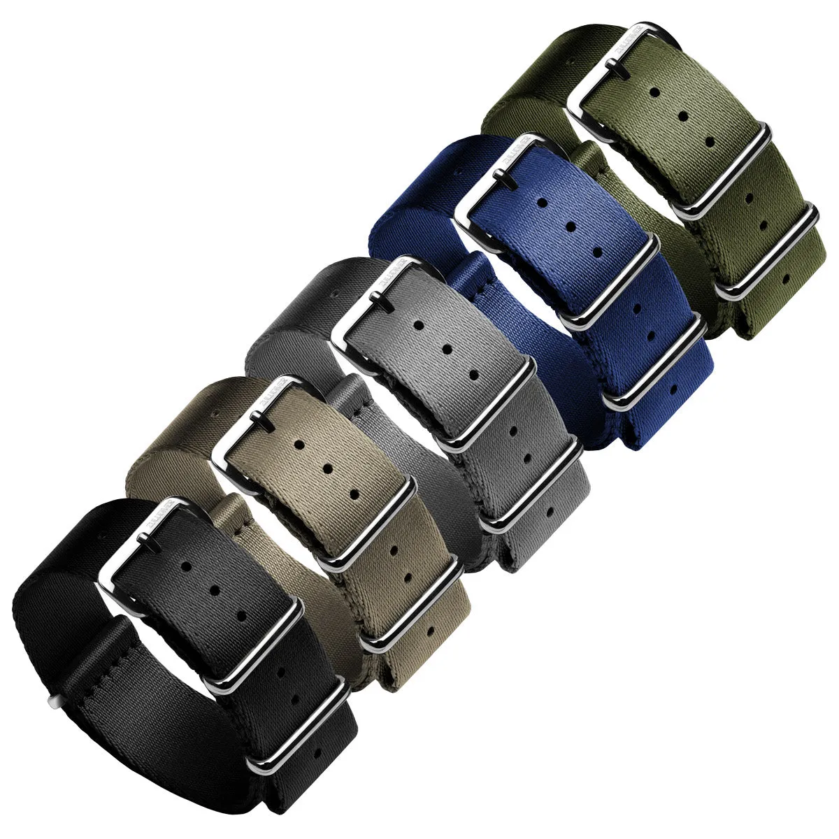 1973 British Military Watch Strap: ARMOURED - Navy Blue, Polished