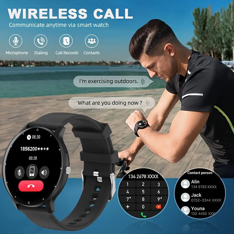 1pc Full Touch Screen Smartwatch - Waterproof Fitness - Music Control