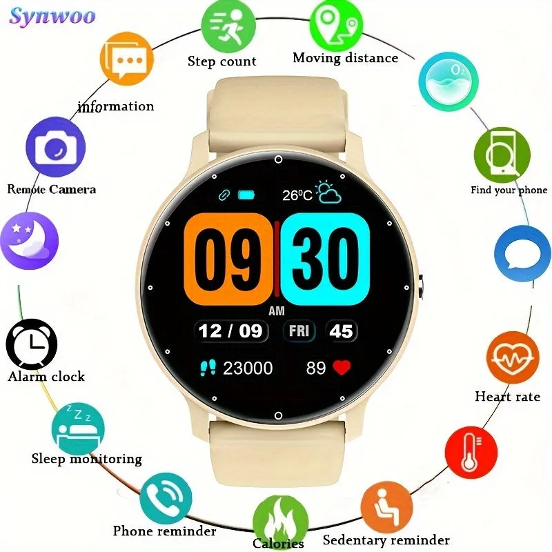 1pc Full Touch Screen Smartwatch - Waterproof Fitness - Music Control