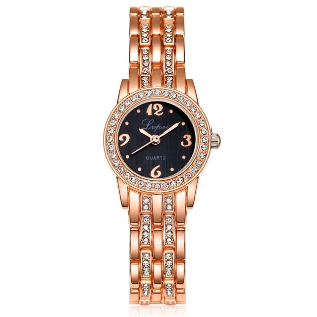 2016 Lvpai Brand Watches Gold Women Bracelet Alloy Strap Ladies Quartz Watch Women Dress Watches Ladies Wristwatch Clock