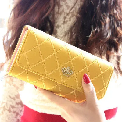 2016 New fashion women wallet brand Long design women wallets pu leather lattice high quality  female purse clutch bag 8 colors