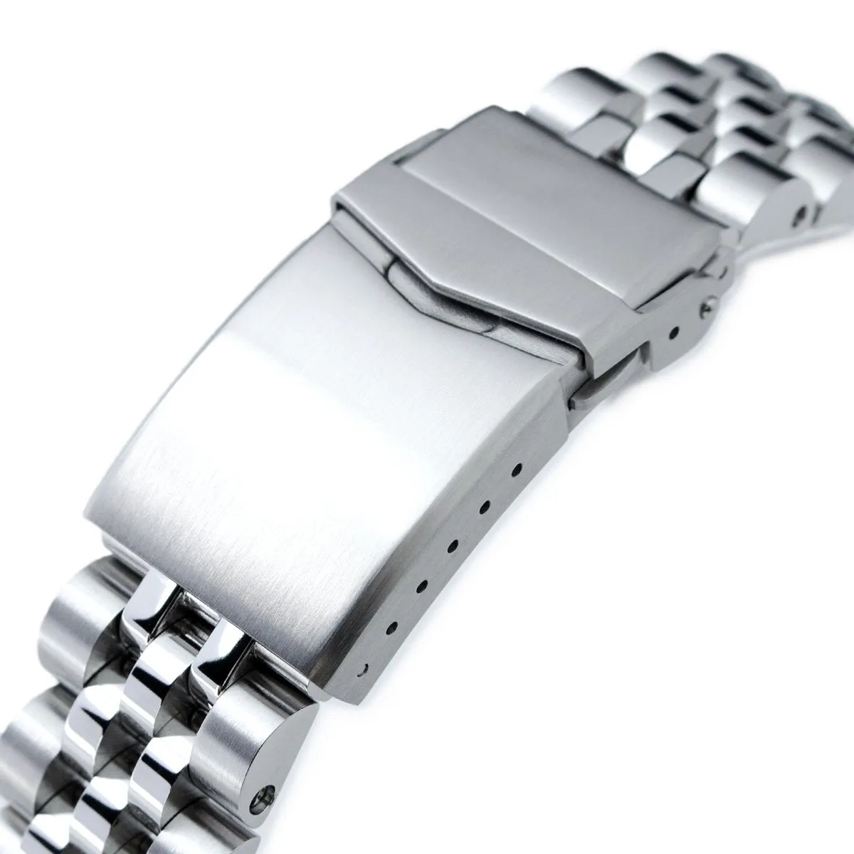 20mm Angus-J Louis JUB Watch Band compatible with Seiko SARB033, 316L Stainless Steel Brushed V-Clasp