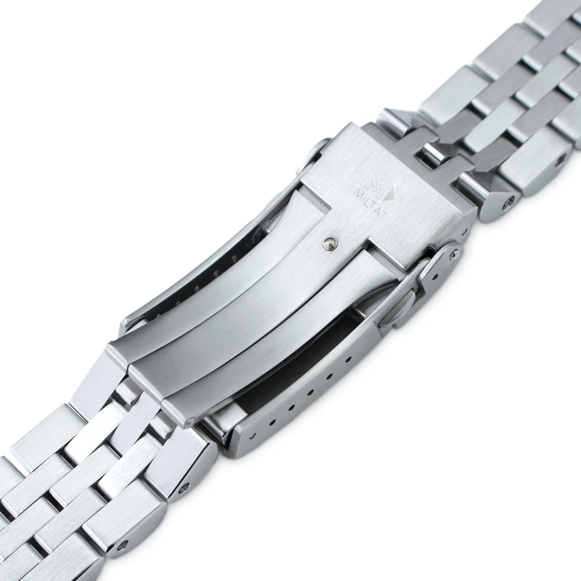 20mm Angus-J Louis JUB Watch Band compatible with Seiko SARB033, 316L Stainless Steel Brushed V-Clasp