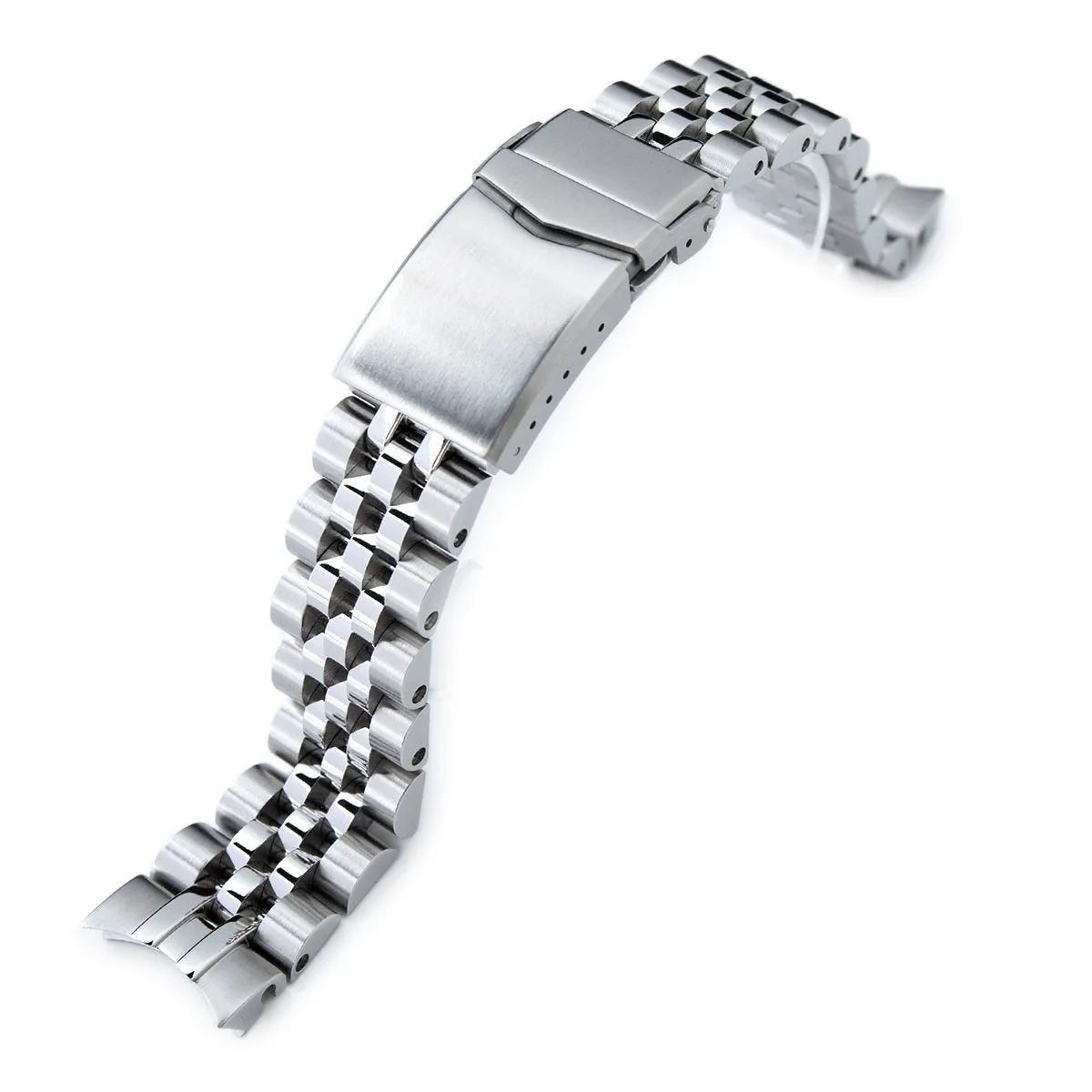 20mm Angus-J Louis JUB Watch Band compatible with Seiko SARB035, 316L Stainless Steel Brushed V-Clasp