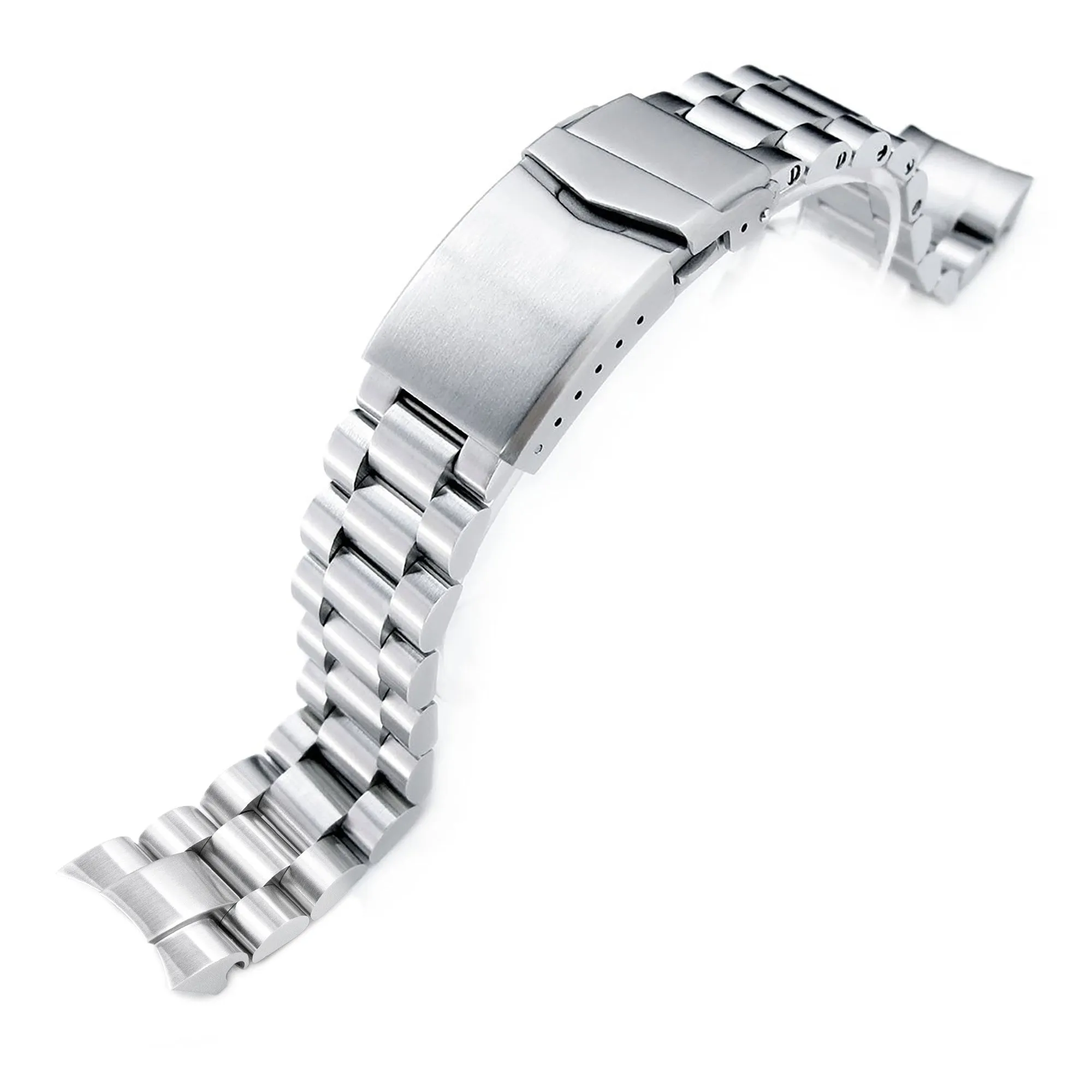 20mm Endmill Watch Band compatible with Seiko Solar Power SSC015, 316L Stainless Steel V-Clasp Button Double Lock