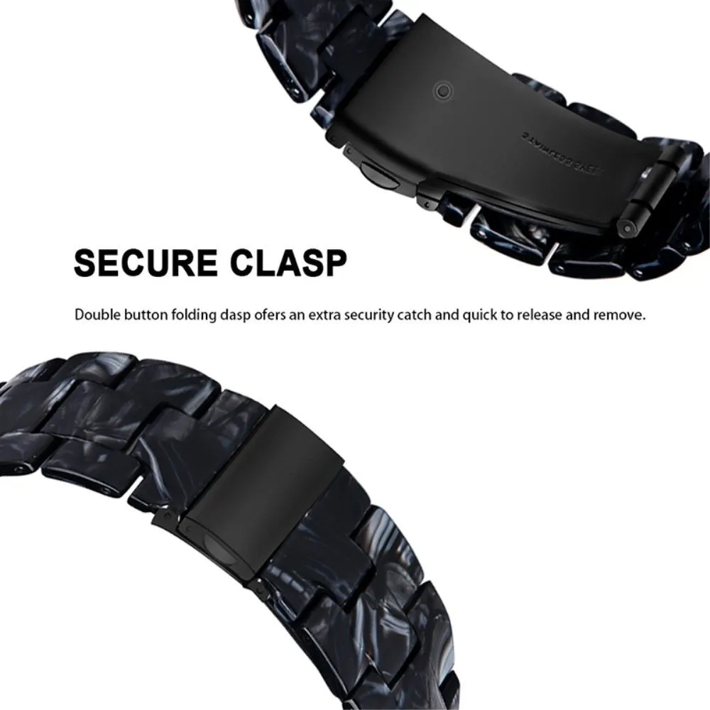 20mm smooth resin watch strap for Amazfit watch - Black / White