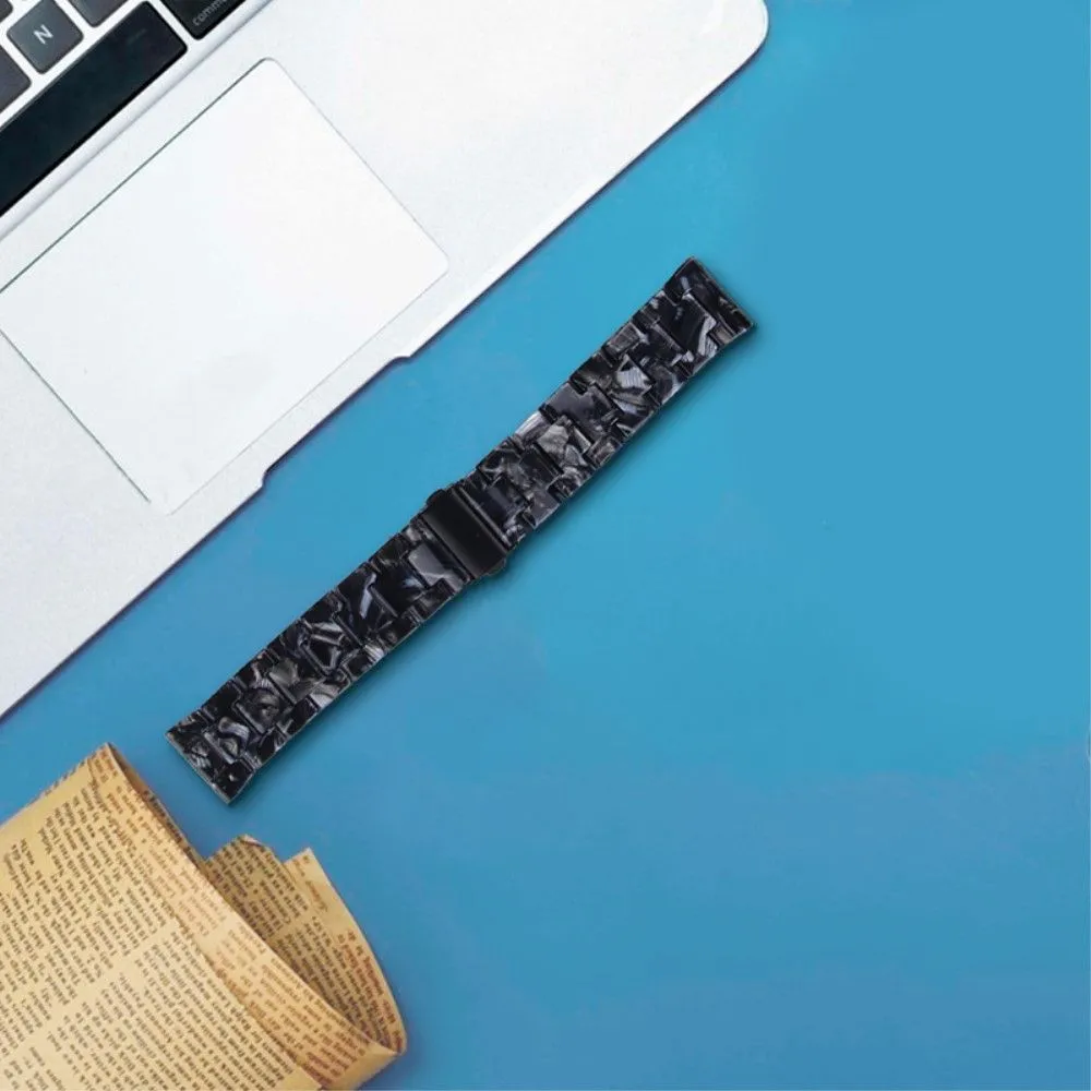 20mm smooth resin watch strap for Amazfit watch - Black / White