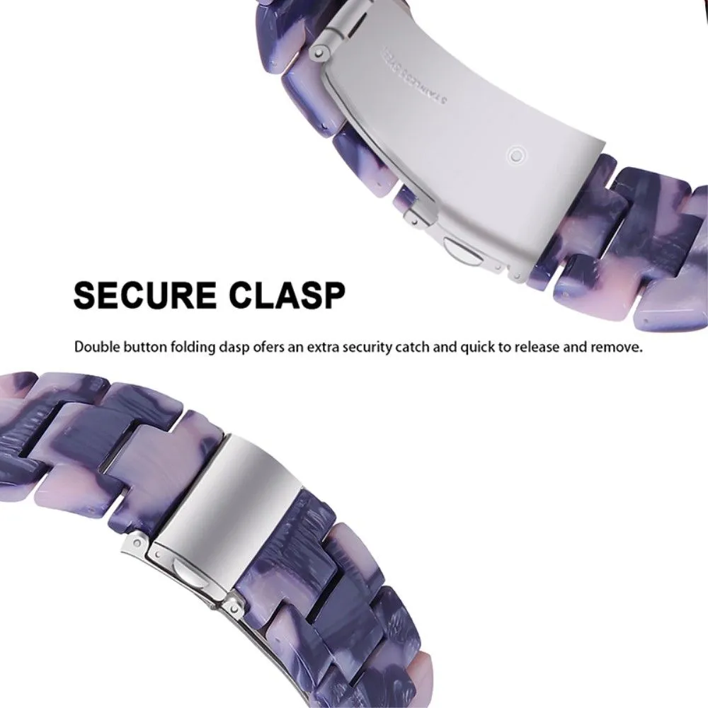 20mm smooth resin watch strap for Amazfit watch - Dark Grey / Pink