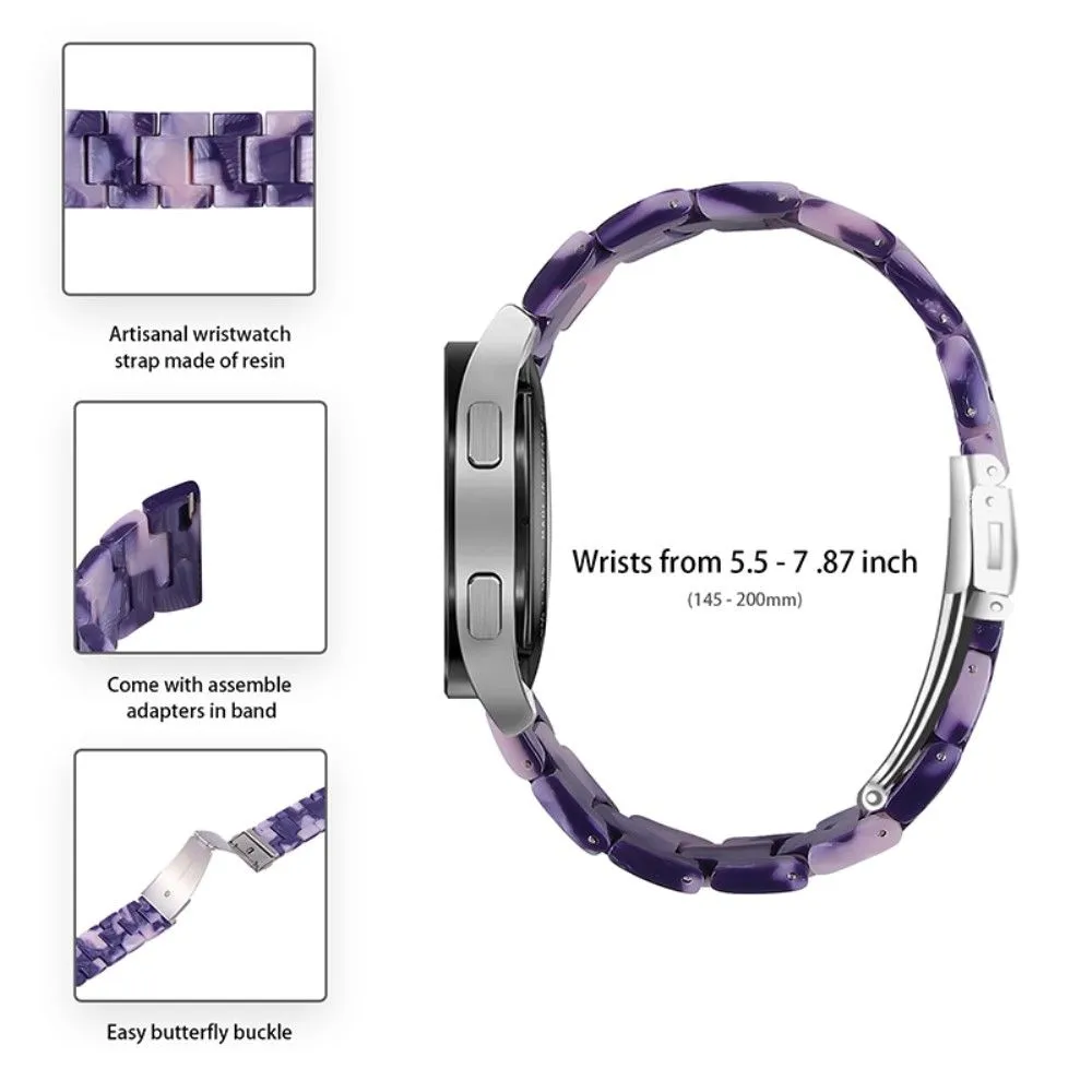 20mm smooth resin watch strap for Amazfit watch - Dark Grey / Pink