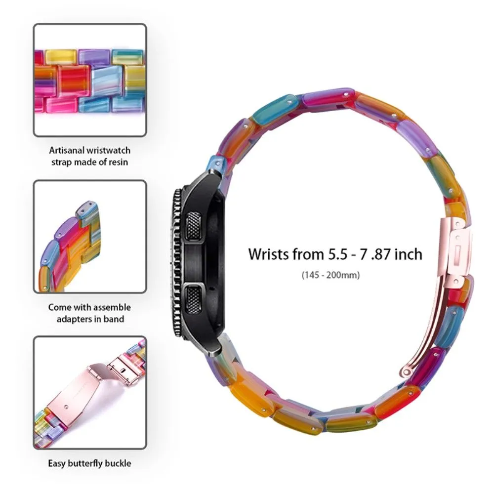 20mm smooth resin watch strap for Amazfit watch - Rainbow