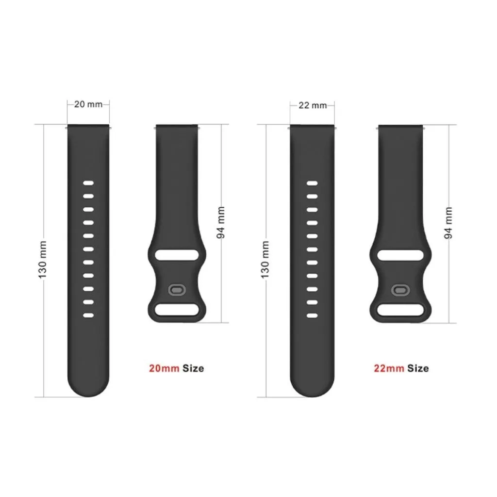 20mm Universal comfortable silicone watch strap - Grey