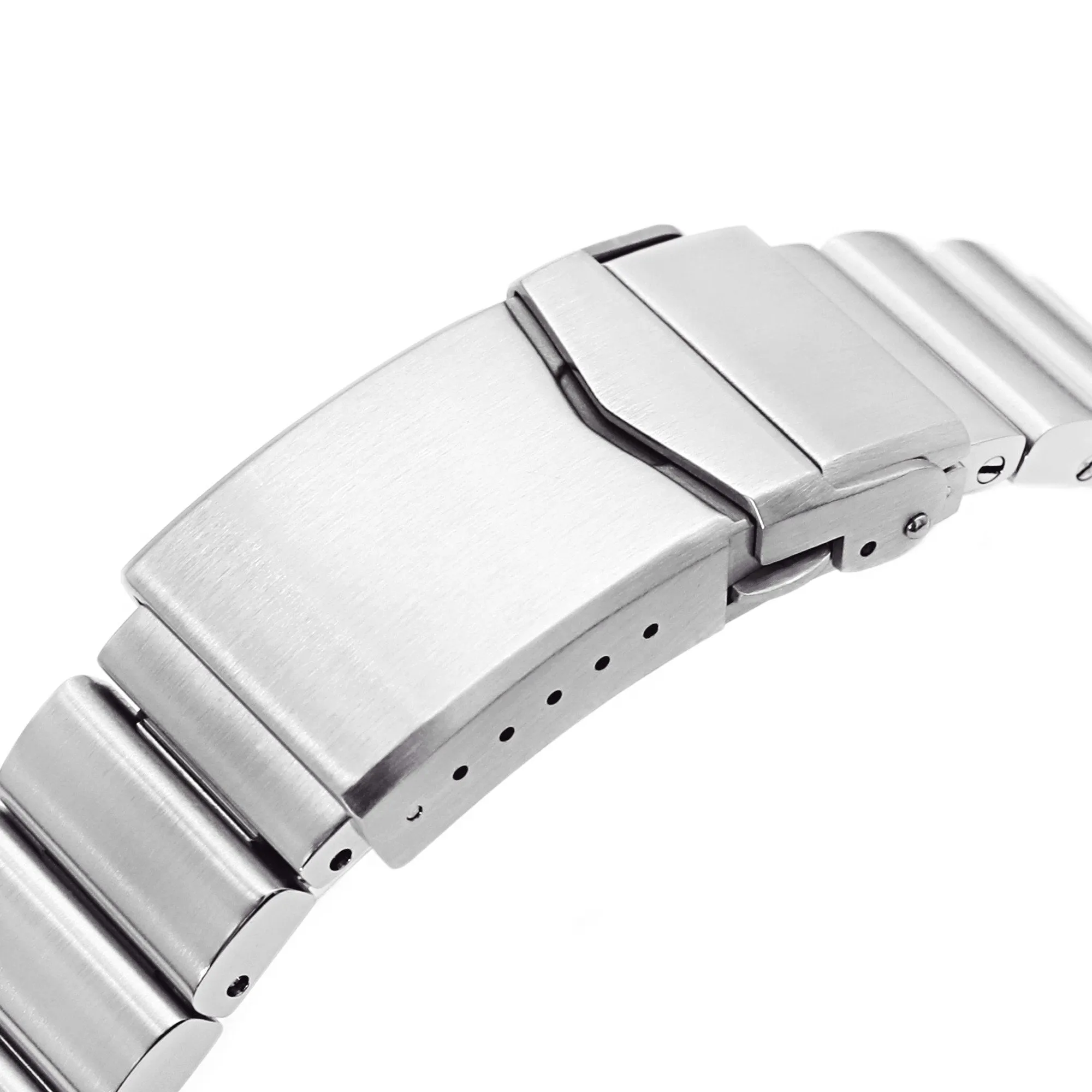 22mm Bandoleer Watch Band compatible with Seiko SKX007, 316L Stainless Steel Brushed V-Clasp