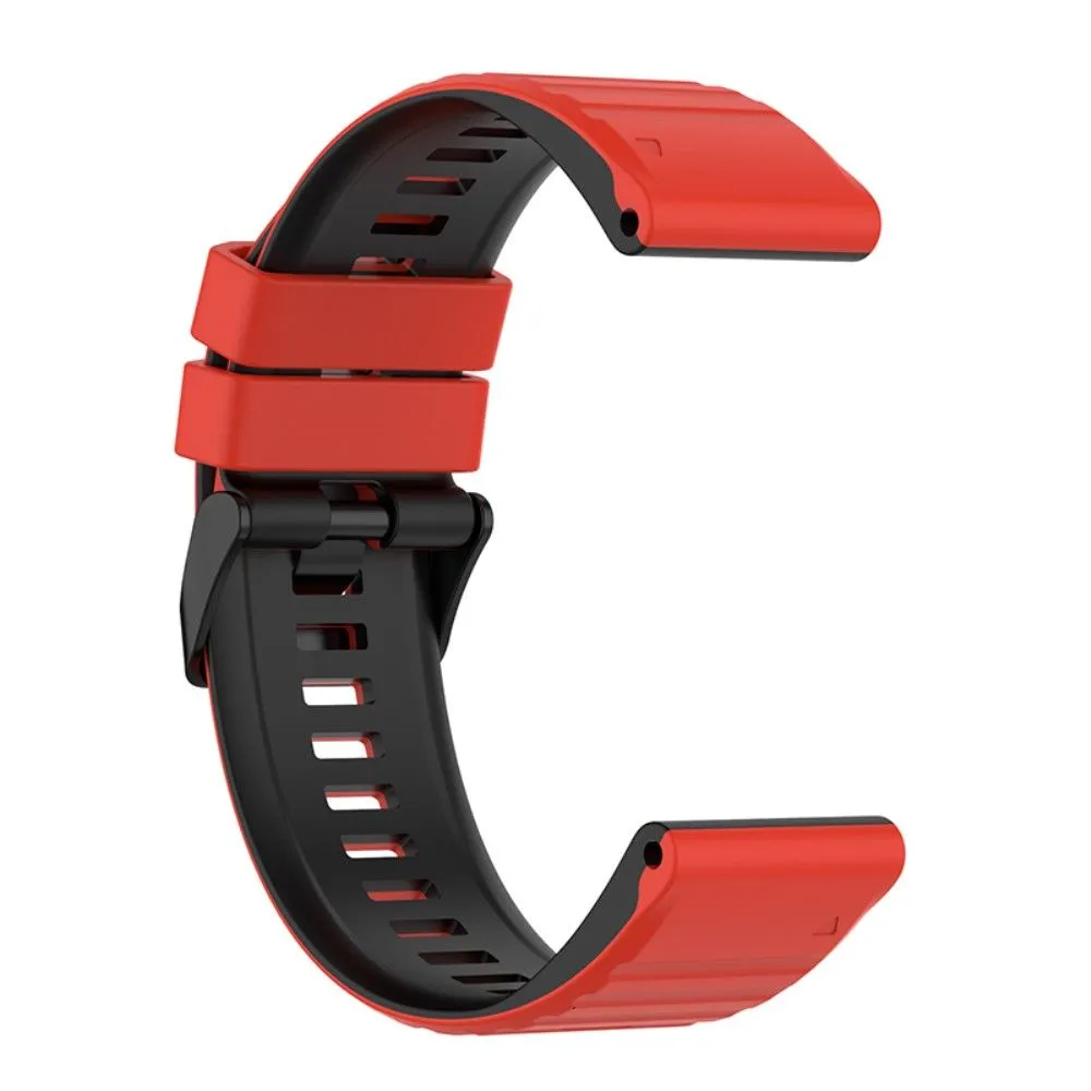 22mm dual color silicone watch strap for Garmin watch  - Red / Black