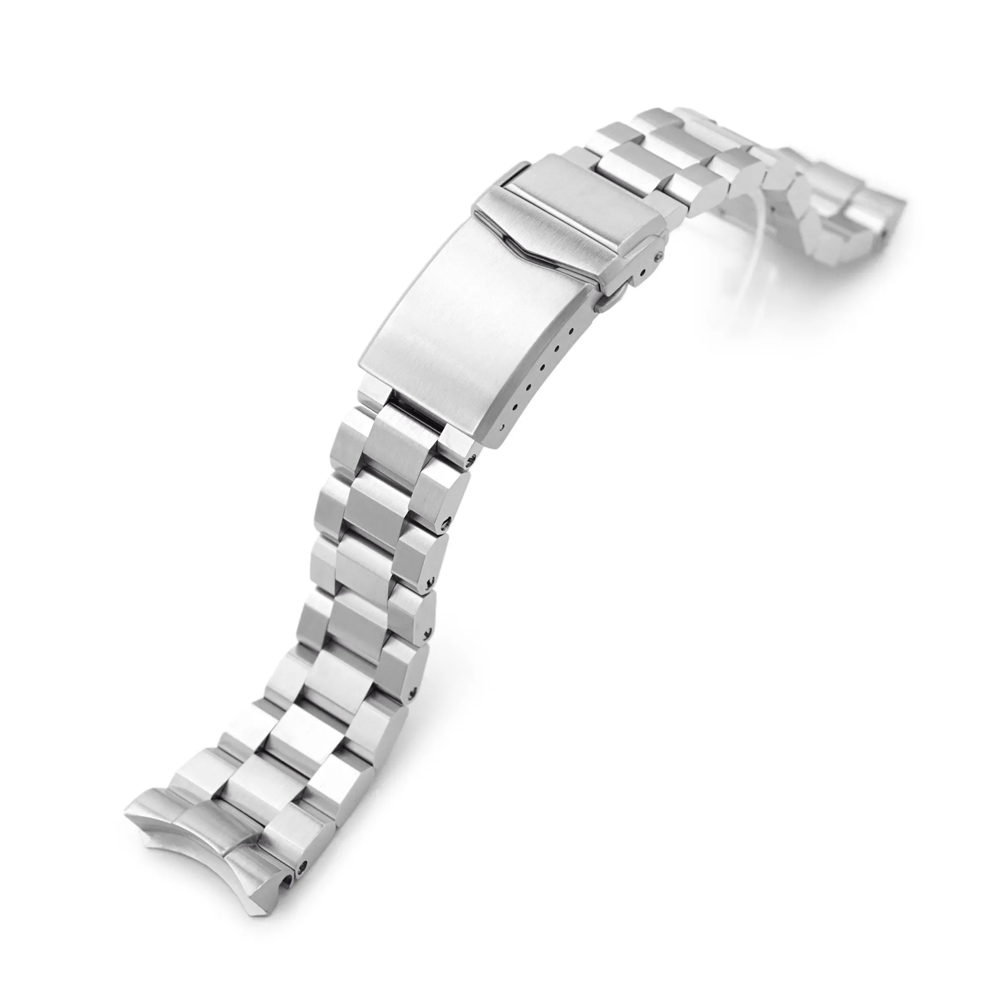 22mm Hexad Watch Band for Seiko SKX007 SKX009 SKX011, Stainless Steel - Brushed, V Diver Clasp