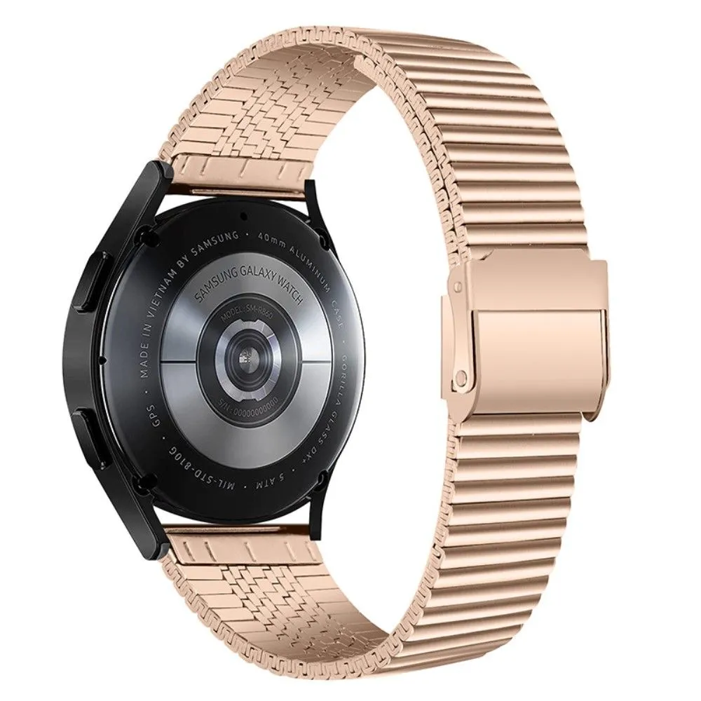 22mm stainless steel unique side texture watch strap for Samsung Gear S3 Frontier / S3 - Pink Gold