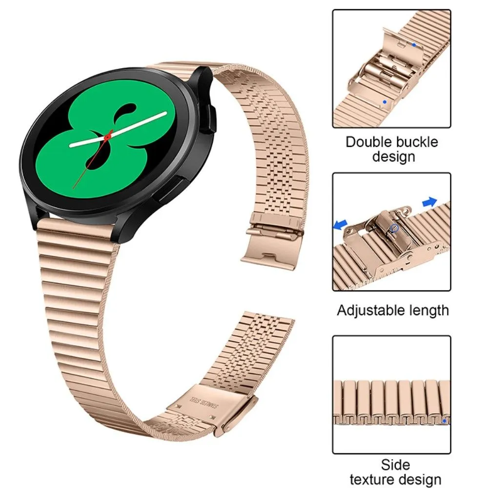 22mm stainless steel unique side texture watch strap for Samsung Gear S3 Frontier / S3 - Pink Gold