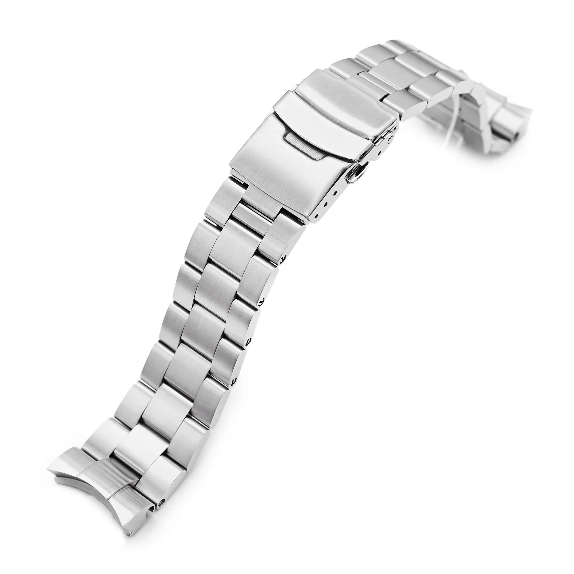 22mm Super-O Boyer Watch Band for Seiko Sea Urchin SNZF17 SNZF15, Stainless Steel - Brushed