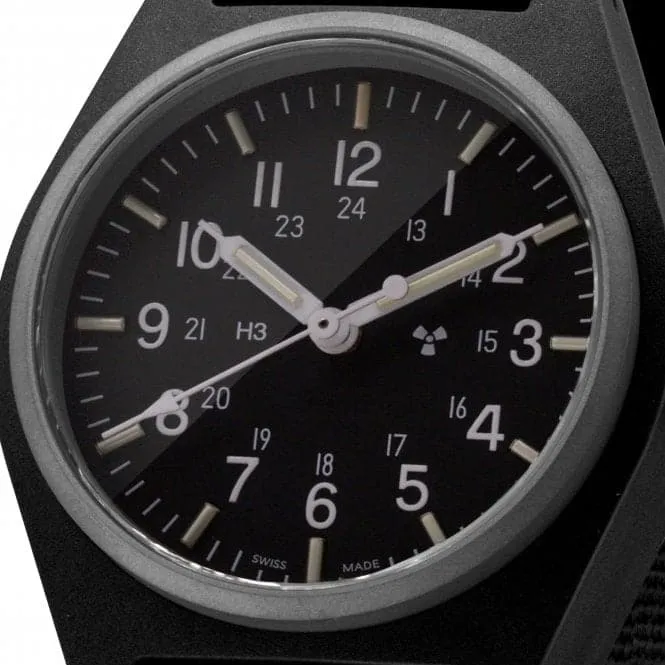 34mm Black General Purpose Quartz (GPQ) Ballistic Nylon Watch