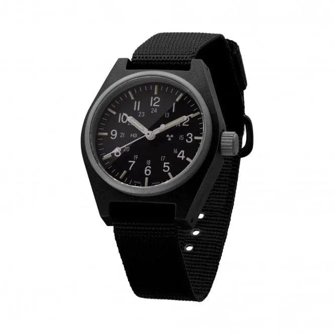 34mm Black General Purpose Quartz (GPQ) Ballistic Nylon Watch