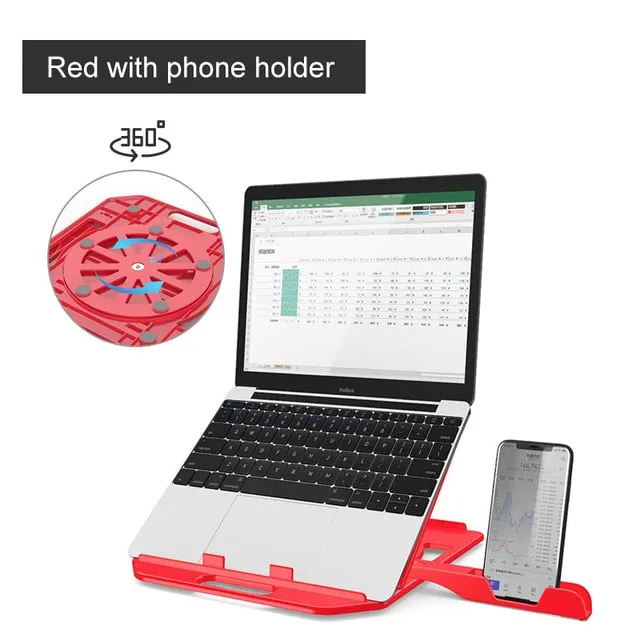 360 Rotating Laptop Stand with Phone Holder