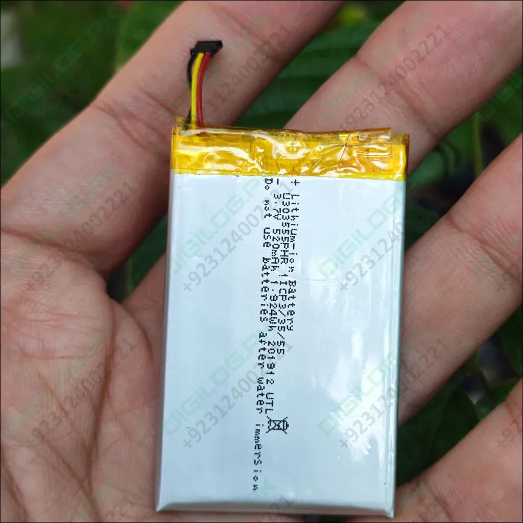 3mm x 35mm x 55mm 3.7v 500mah Lithium Polymer Rechargeable Battery