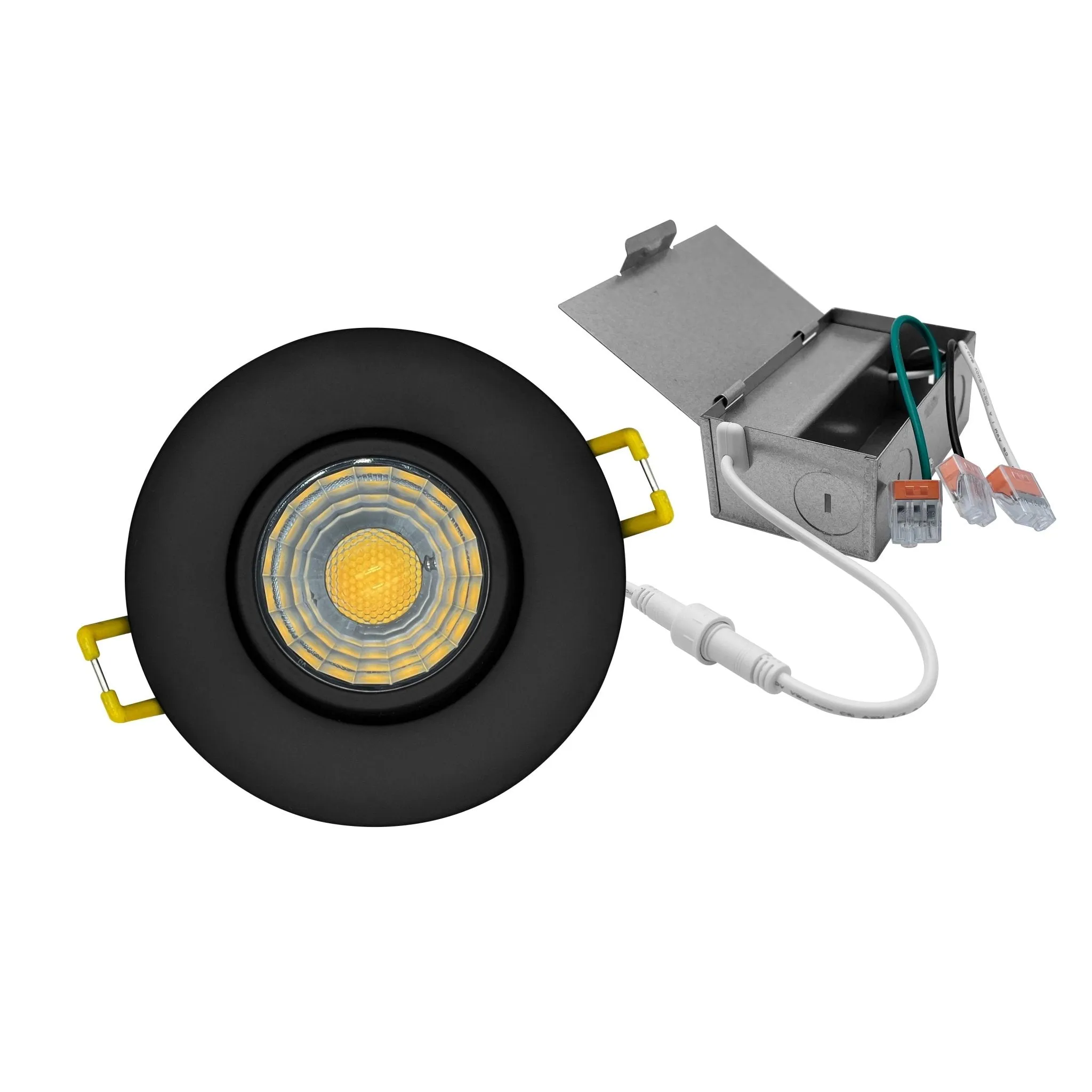 3" Inch Black Gimbal Recessed Light for Sloped Ceiling Canless LED Lighting - Wet Rated - 5CCT 2700K-5000K - 600LM