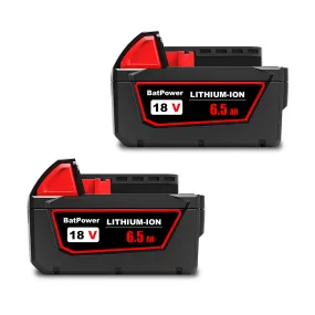 48-11-1865 18V 6.5AH Lithium XC6.0 Extended Capacity Battery Replacement for Milwaukee 18V Battery M18 6.0Ah 5.0Ah 4.0Ah 3.0Ah 48-11-1860 48-11-1850