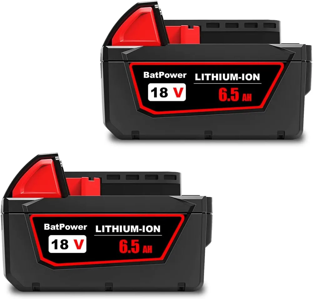 48-11-1865 18V 6.5AH Lithium XC6.0 Extended Capacity Battery Replacement for Milwaukee 18V Battery M18 6.0Ah 5.0Ah 4.0Ah 3.0Ah 48-11-1860 48-11-1850