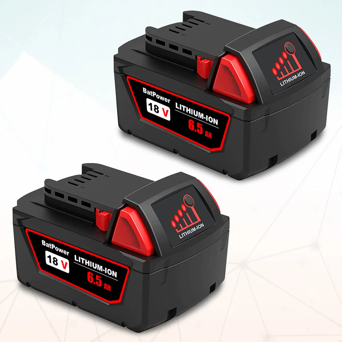 48-11-1865 18V 6.5AH Lithium XC6.0 Extended Capacity Battery Replacement for Milwaukee 18V Battery M18 6.0Ah 5.0Ah 4.0Ah 3.0Ah 48-11-1860 48-11-1850