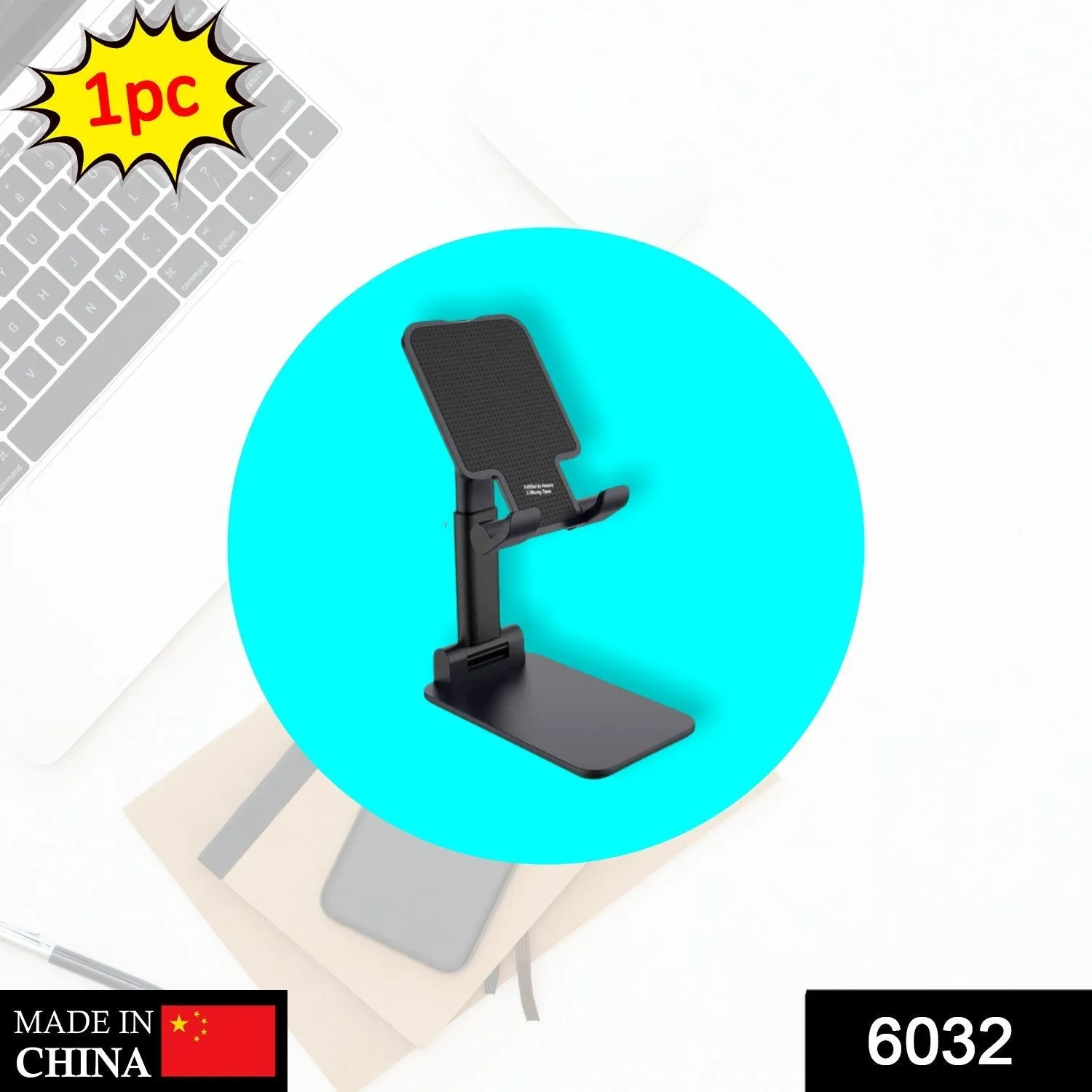 6032 Foldable Mobile Stand with Angle Adjustable Desktop Table Mobile Holder