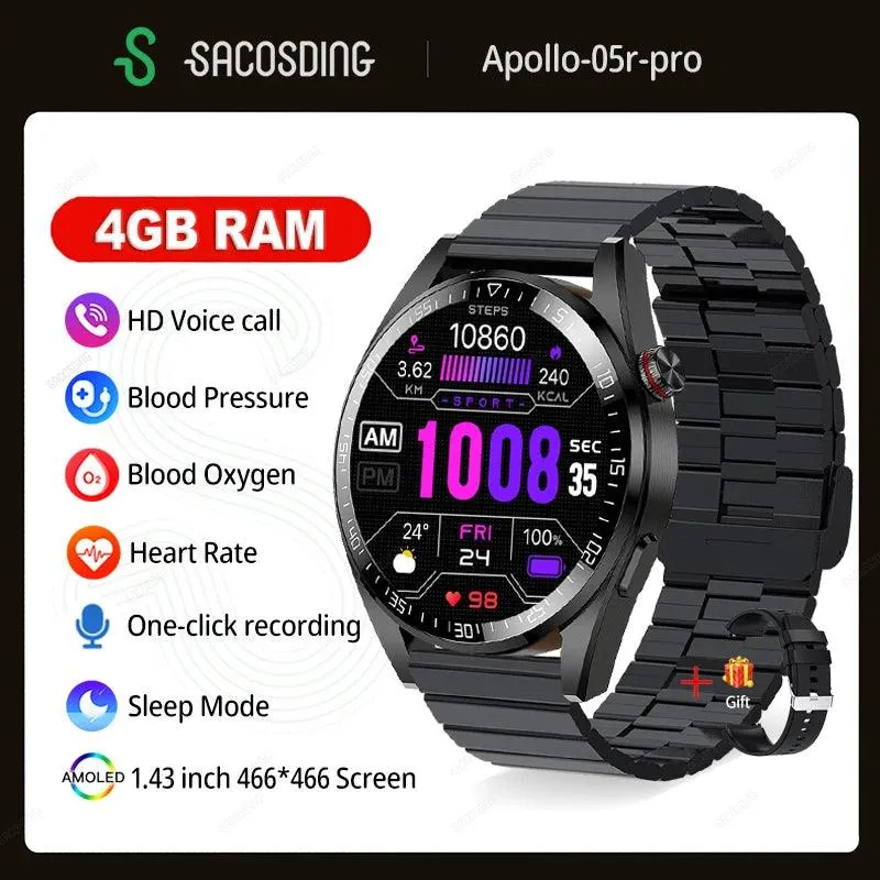 Advanced AMOLED Smartwatch with Bluetooth Calling, Health Tracking, and Multi-Sport Modes for iOS & Android