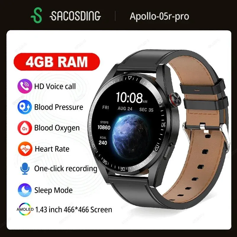 Advanced AMOLED Smartwatch with Bluetooth Calling, Health Tracking, and Multi-Sport Modes for iOS & Android