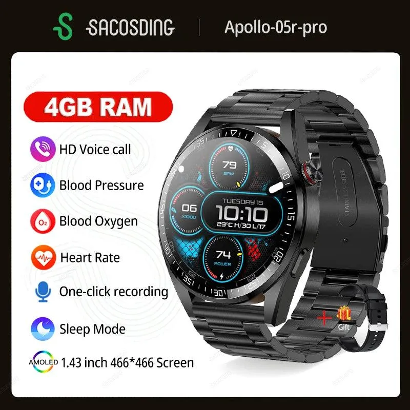 Advanced AMOLED Smartwatch with Bluetooth Calling, Health Tracking, and Multi-Sport Modes for iOS & Android