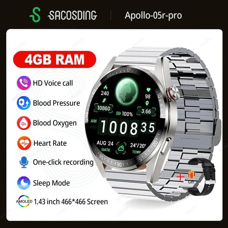 Advanced AMOLED Smartwatch with Bluetooth Calling, Health Tracking, and Multi-Sport Modes for iOS & Android