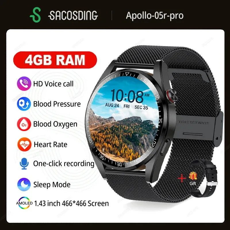 Advanced AMOLED Smartwatch with Bluetooth Calling, Health Tracking, and Multi-Sport Modes for iOS & Android