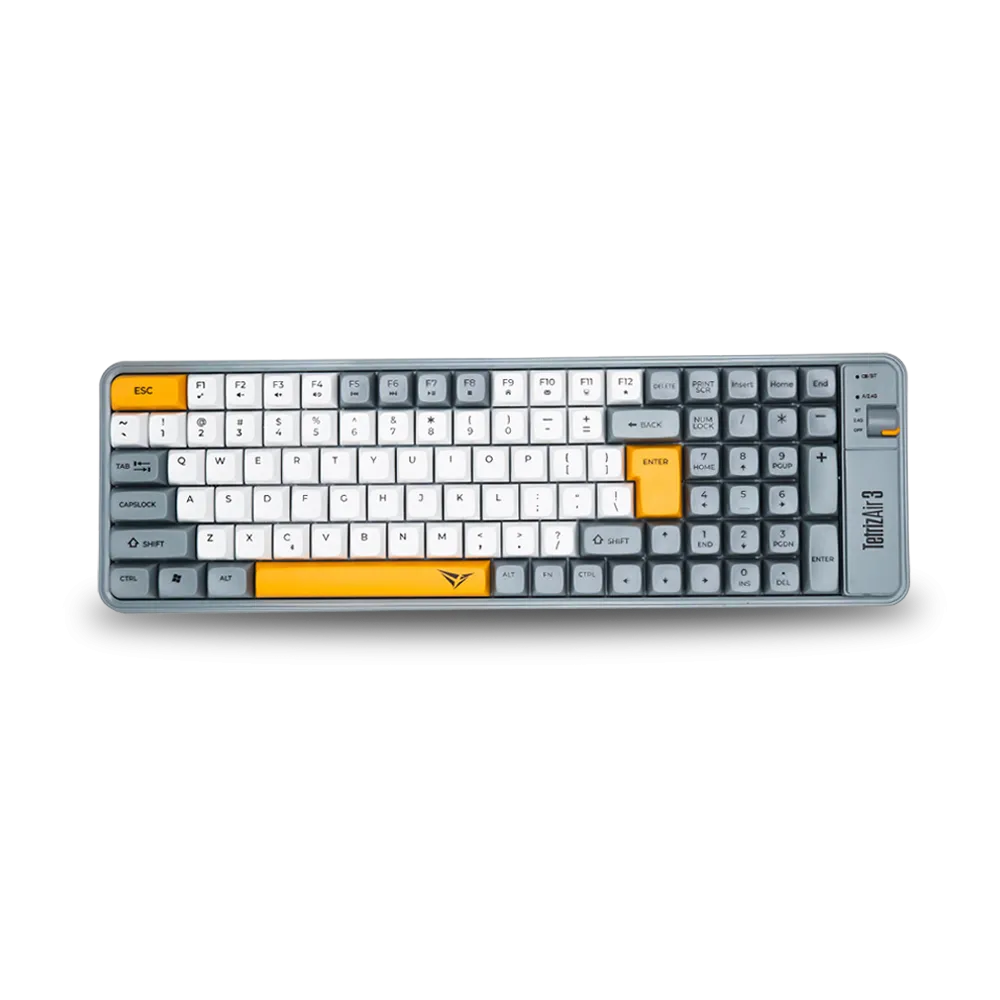 Alcatroz Tetriz Air 3 Wireless Keyboard | Bluetooth 5.3 | Dual Mode | 99 Keys | Rechargeable Battery