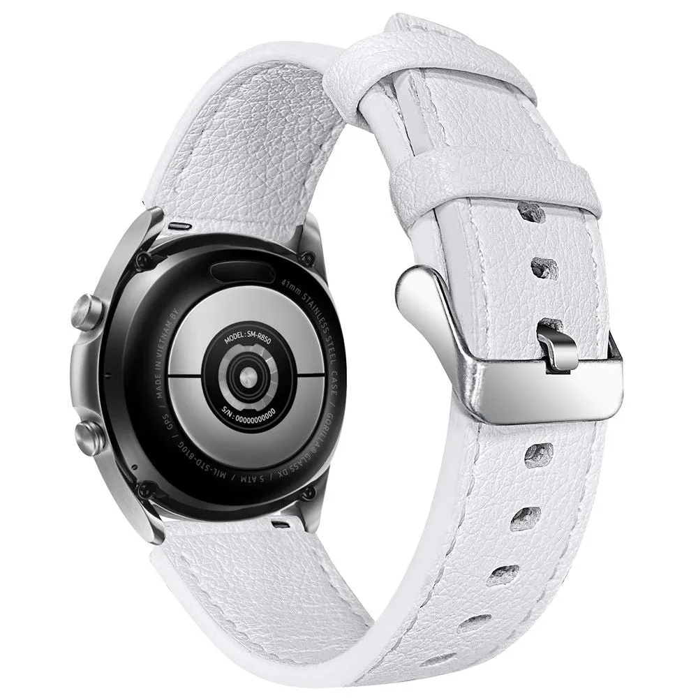 Amazfit Pace double-sided texture cowhide leather watch strap - White