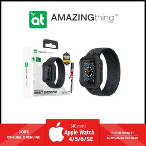 AmazingThing Impact Shield Pro for Apple Watch for Series SE - 6 - 5 - 4 ( 40mm) - Anti Bacterial proctective case with screen protector - Matte Black (Barcode: 4892878064118 )